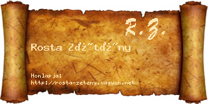 Rosta Zétény névjegykártya